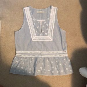 Abercrombie and Fitch blue and white tank